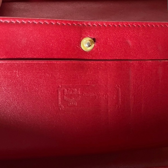 Red Tri-fold MCM Wallet-Authentic - Picture 5 of 11